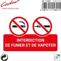 ADHESIF DEFENSE FUMER&VAPOTER - 115801 - CADOX