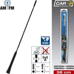 Antenne 38cm am/fm avec adaptateurs 5/6mm blister - CAR+