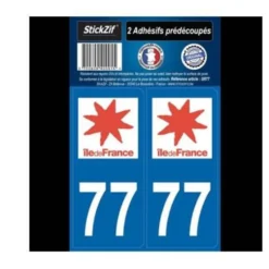 2 Autocollants Région Ile de France Département 77 - STICKZIF