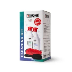 CLEANING KIT MOTO 2 NETTOYANTS + GANT + BROSSE - Ipone