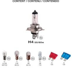 Coffret ampoules homologues 12v h4 - CAR+