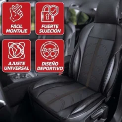 Couvre siege pvc potenza noir/gris fonce - SWISSDRIV