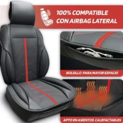 Couvre siege pvc potenza noir/rouge - SWISSDRIV
