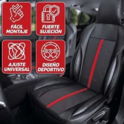 Couvre siege pvc potenza noir/rouge - SWISSDRIV