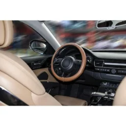 COUVRE-VOLANT COMFORT GRIP MARRON T.S - 35-36CM