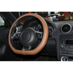 COUVRE-VOLANT COMFORT GRIP MARRON T.S - 35-36CM