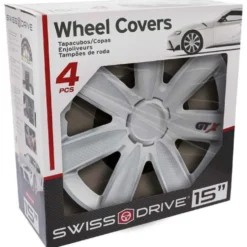 4 enjoliveurs CAR+ VR 14 pouces Carbone/Argent