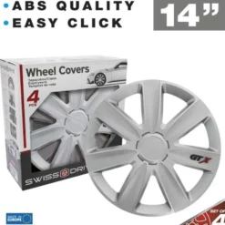 4 enjoliveurs CAR+ VR 14 pouces Carbone/Argent