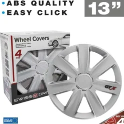 4 enjoliveurs CAR+ VR 13 pouces Carbone/Argent