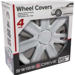 4 enjoliveurs CAR+ VR 15 pouces Carbone/Argent