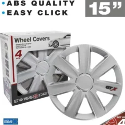 4 enjoliveurs CAR+ VR 15 pouces Carbone/Argent