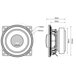 Haut-parleurs 13cm TX250C -2 voies coaxiales-Membrane polypropylène - MTX AUDIO