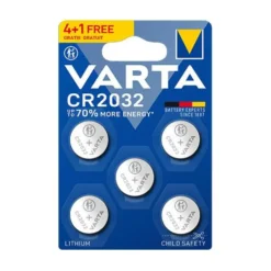 PILES BOUTON LITHIUM CR2032 4+1 GRATUITE - Varta