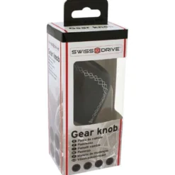 POMMEAU CUIR NOIR SURPIQURES BLANCHES - 2505GRW - RACESPORT