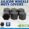 Protection silicone ecrous roue noir 19mm 20pcs - CAR+